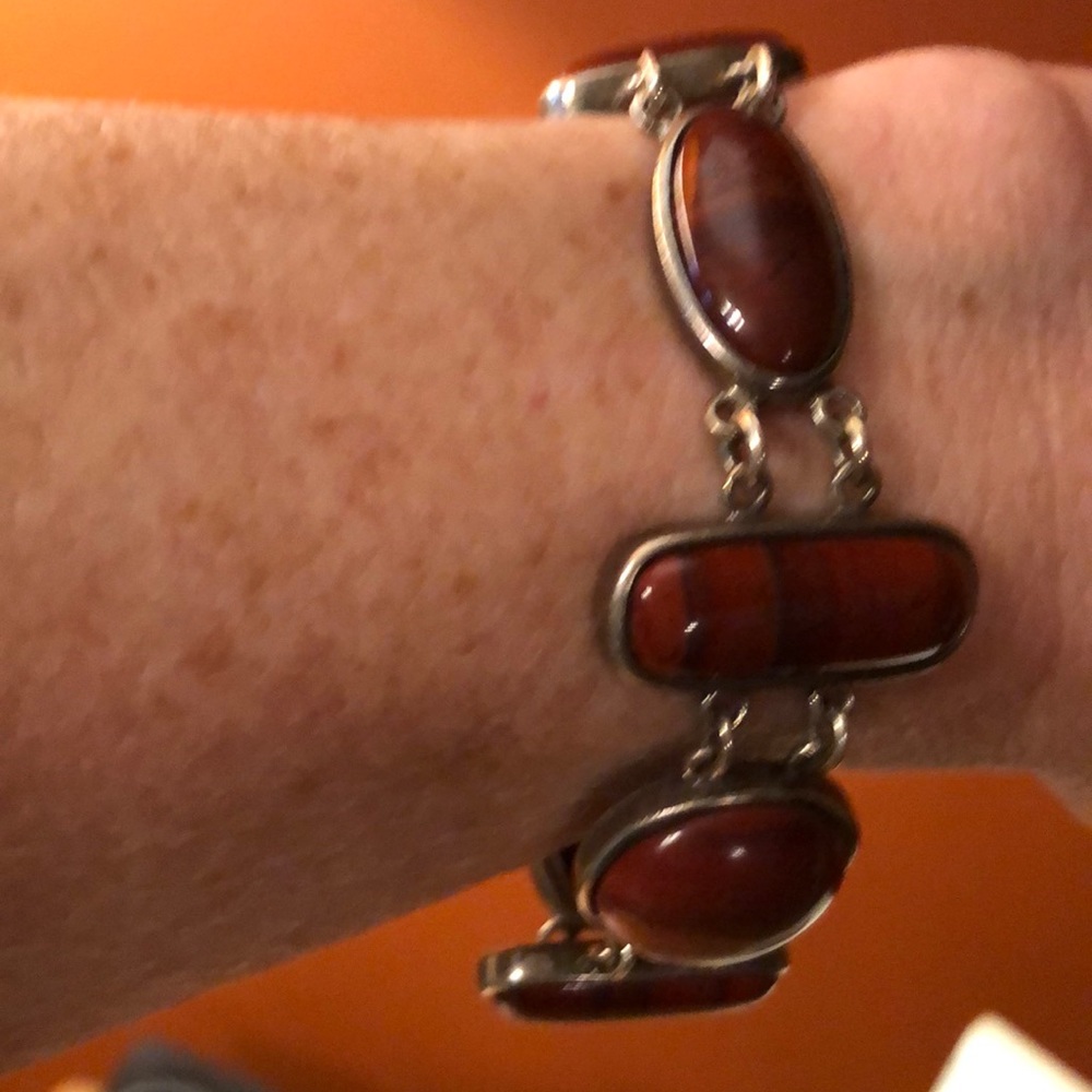 Sterling silver and Red Jasper bracelet
